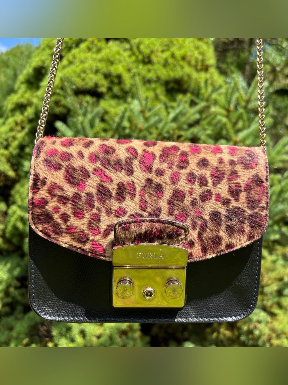 Furla Calf Hair Metropolis Crossbody Bag